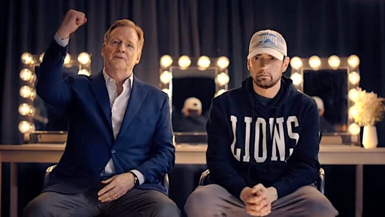 Don’t Miss Eminem’s Epic Collab with NFL Commissioner Roger Goodell in New Draft Ad!